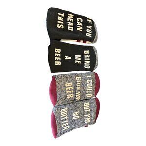 2 Pair Unisex Socks with Gripper Feet Black, Burgundy, Gray, White